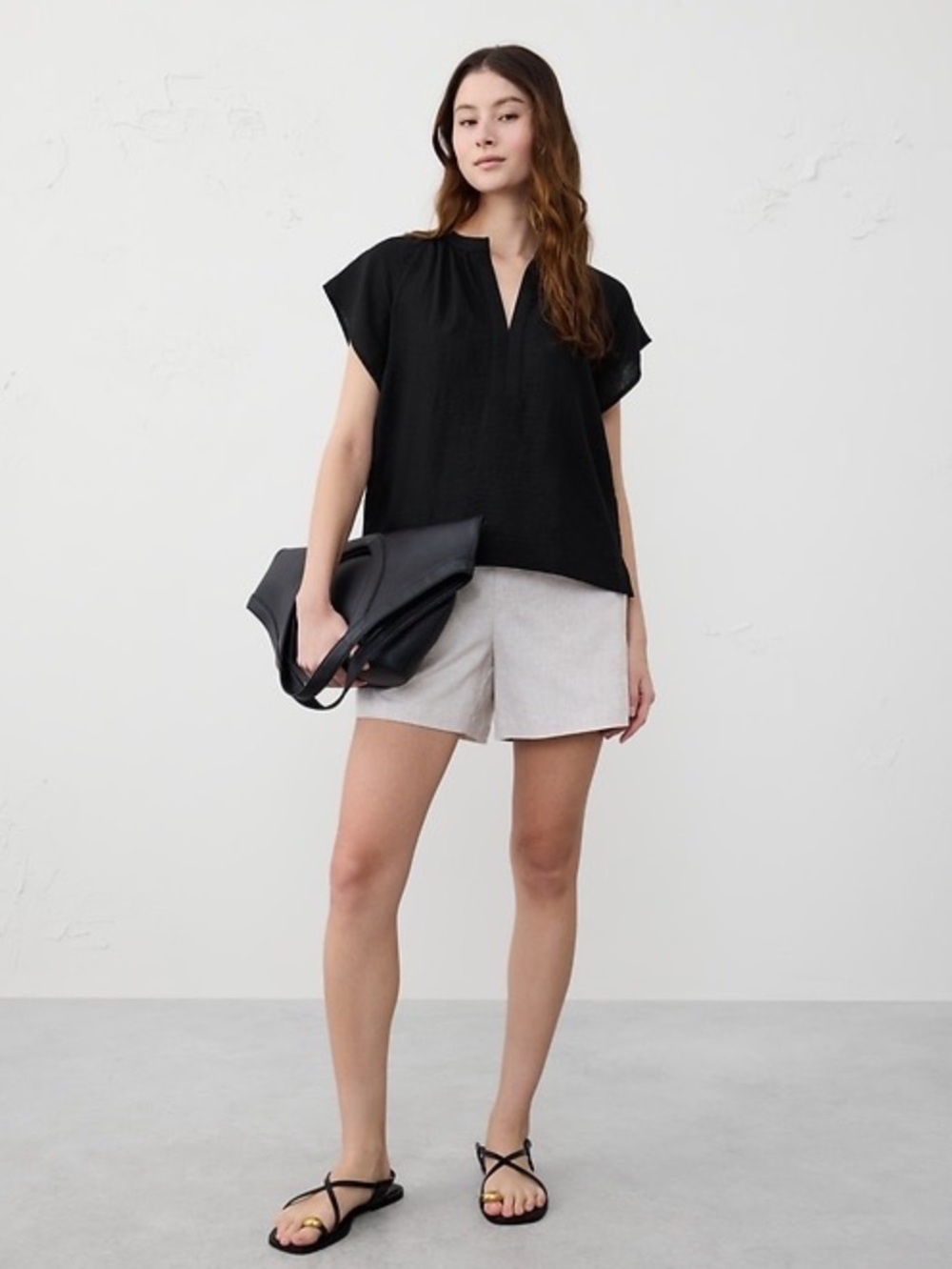 NWT Banana Republic Raglan-Sleeve Top XL black